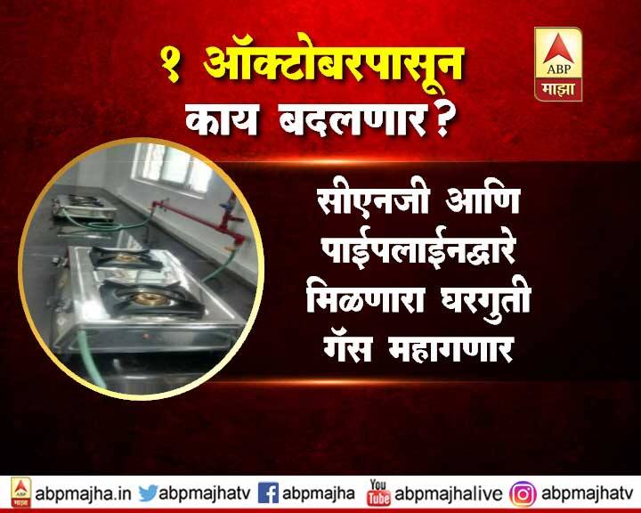 गॅस सिलेंडर महागलं -  पेट्रोलियम मंत्रालयाने नैसर्गिक गॅसच्या किमती वाढवल्या आहेत. त्यामुळे एलपीजी आणि सीएनजीचे दरही वाढणार आहेत. अनुदानित एलपीजी सिलेंडर 2 रुपये 89 पैसे तर विनाअनुदानित एलपीजी सिलेंडर तब्बल 59 रुपयांनी महागला आहे.