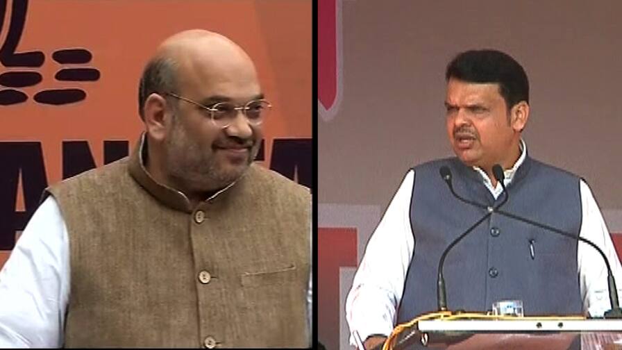Amit Shah meets Cm Devendra Fadnavis and BJP leaders in Mumbai on Shivsena issue शाह-फडणवीसांची बैठक, शिवसेनेशी जाहीर वाद टाळण्याची भूमिका?