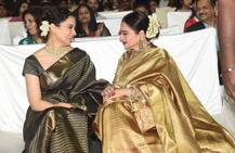 कंगनाची साडीमध्ये एन्ट्री, रेखाकडून कौतुक