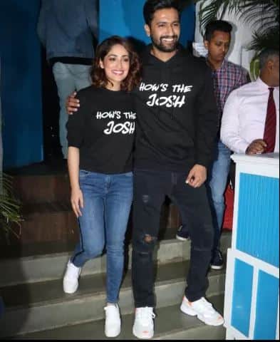 उरी चित्रपटातील मुख्य कलाकार विक्की कौशल आणि यामी गौतम.