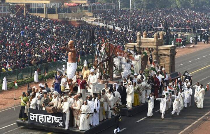 प्रजासत्ताक दिनी 'भारत छोडो' चळवळीवर आधारित महाराष्ट्राचा चित्ररथ