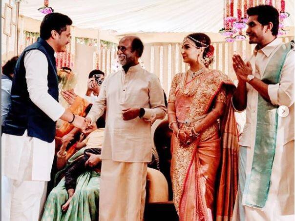 राष्ट्रवादीचे अध्यक्ष शरद पवार यांचे नातू रोहित पवार यांनी दिग्दर्शिका सौंदर्या रजनीकांत यांच्या लग्नाला हजेरी लावली होती.