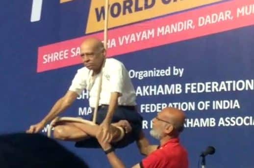 पहिल्या जागतिक मल्लखांब स्पर्धेच्या उद्घाटन सोहळ्यात 88 वर्षांच्या शांतिलाल संघवी यांनी आपलं कौशल्य सादर केलं. त्यांनी वयाच्या ८२व्या वर्षी मल्लखांबाची बाराखडी गिरवायला सुरुवात केली.