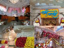 आंगणेवाडीतील भराडीदेवीच्या मंदिराला आकर्षक फुलांची सजावट