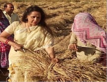 हेमा मालिनी यांची शेतातून प्रचाराला सुरुवात, फोटो व्हायरल