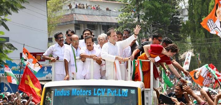 राहुल गांधी यांनी शक्तिप्रदर्शन करत वायनाडमधून उमेदवारी अर्ज भरला आहे.