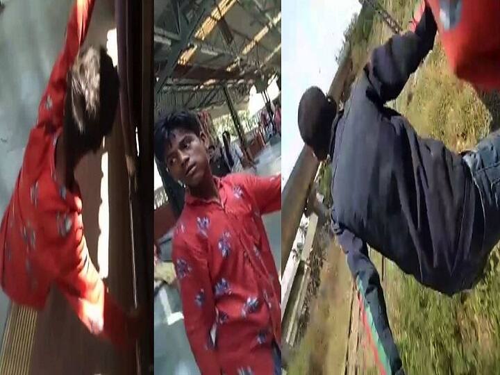 Youth performing extremely dangerous stunts in Mumbai local train at ...