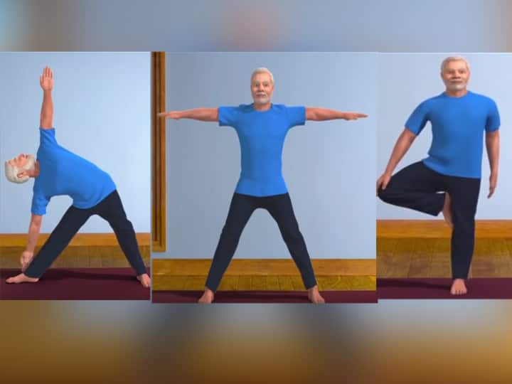 Narendra Modi Animated Video doing yoga नरेंद्र मोदींचा योग करतानाचा अ‍ॅनिमेटेड व्हिडीओ जारी, आंतरराष्ट्रीय योग दिनाची तयारी