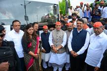मुख्यमंत्री देवेंद्र फडणवीस यांच्या महाजनादेश यात्रेला अमरावतीहून सुरुवात, राजनाथ सिंहाच्या उपस्थितीत शुभारंभ