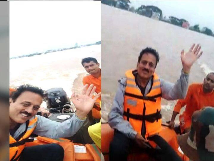 लाखो लोक पुरात, मंत्री आनंदात? सेल्फी व्हिडीओमध्ये गिरीश महाजन यांची हसून दाद Maharashtra water resources minister Girish Mahajan looking happy while conducting flood situation लाखो लोक पुरात, मंत्री आनंदात? सेल्फी व्हिडीओमध्ये गिरीश महाजन यांची हसून दाद