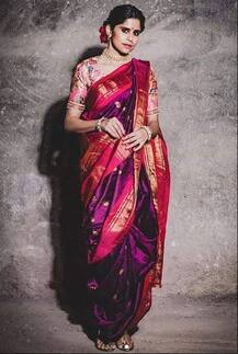 बांगड्या, नथ, चंद्रकोर; सईचं पैठणीतलं मराठमोळं सौंदर्य