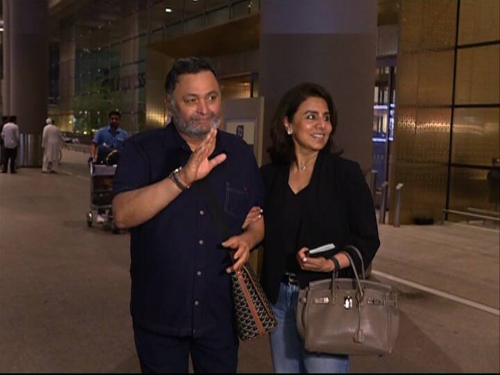 rishi kapoor back to india after cancer treatment from New York न्यूयॉर्कमध्ये कर्करोगावरील उपचारानंतर ऋषी कपूर मायदेशी