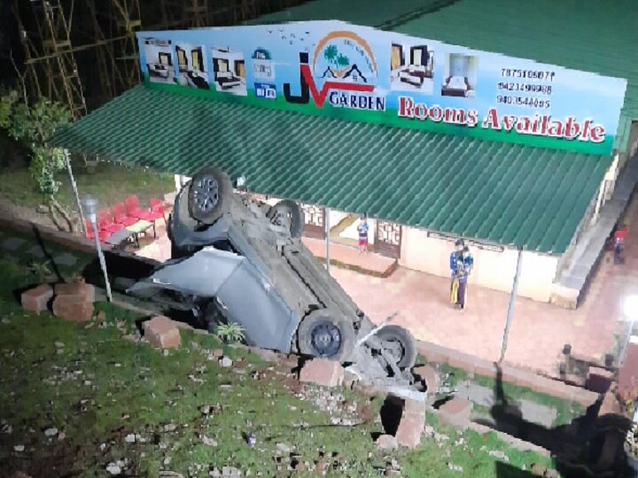 couple car crash in mahabaleshwar प्रेमी युगलांची गाडी हॉटेलमध्ये घुसली; मालकानं प्रेमाला साद भारी घातली