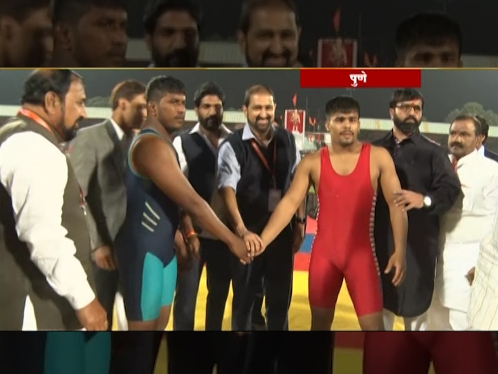 Maharashtra Kesari 2020 - wrestling matches started महाराष्ट्र केसरीचं बिगुल वाजलं, पहिला दिवस पुण्याच्या आंतरराष्ट्रीय क्रीडा संकुलाच्या पैलवानांचा