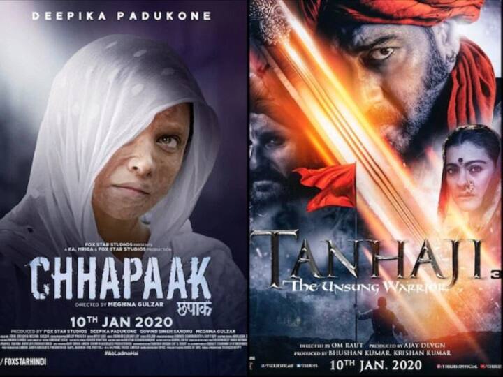 ajay devgan tanaji is farahead of deepika chhapak not only in box office but also in google trends बॉक्स ऑफिसवरच नाही तर गुगलच्या ट्रेंडमध्येही 'तानाजी' 'छपाक'च्या वरचढ