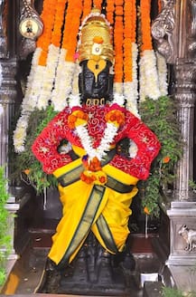 प्रजासत्ताक दिनानिमित्त पंढरपूरच्या विठ्ठल मंदिरात तिरंगी फुलांची सजावट