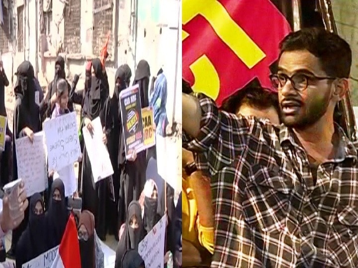 CAA Protest - Mumbai Bagh - Second day of womens agitation in Nagpada, student leader Umar Khalid attends protest CAA Protest | मुंबईतील महिलांच्या आंदोलनाचा दुसरा दिवस, विद्यार्थी नेता उमर खालिदचीही हजेरी