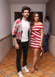 PHOTO : 'लव आजकल' चित्रपटाच्या प्रमोशन दरम्यान क्लासी लूकमध्ये दिसले कार्तिक-सारा