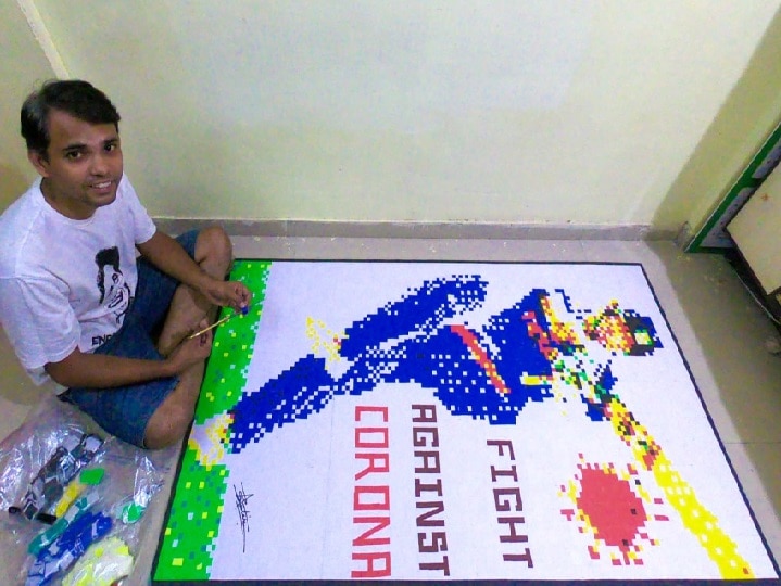 #HappyBirthdaySachinTendulkar Birthday wish to Sachin by his fan #HappyBirthdaySachin | सचिनला अनोख्या शुभेच्छा देत 'जबराफॅन'कडून फाईट अगेन्स्ट कोरोनाचा संदेश