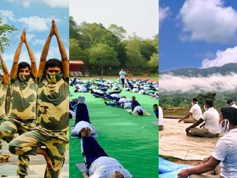 International Yoga Day | आंतरराष्ट्रीय योग दिनानिमित्त सीमेवर जवानांचा योगा International Yoga Day | आंतरराष्ट्रीय योग दिनानिमित्त सीमेवर जवानांचा योगा