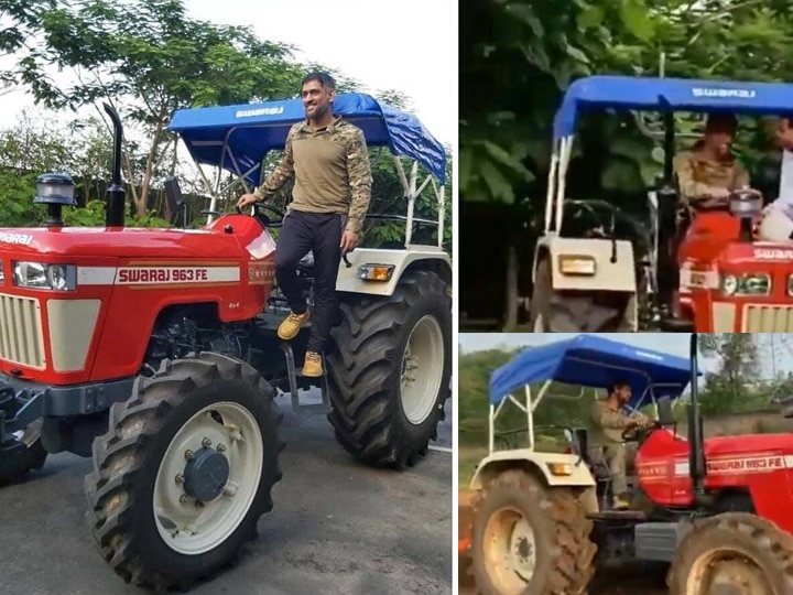 MS Dhoni's organic farming at Ranchi, video goes viral on social media रांचीमध्ये धोनीची सेंद्रीय शेती, ट्रॅक्टर चालवतानाचा व्हिडीओ व्हायरल