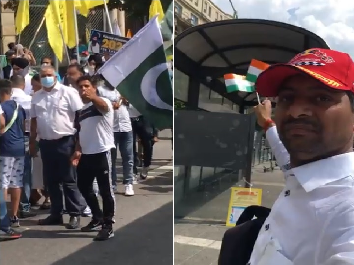 Pakistanis Protest in Frankfurt abusing India and PM Modi, Prashant Vengurlekar, the only Indian opposed them एकटा मावळा रणात झुंजला...भारतविरोधी घोषणा देणाऱ्या पाकिस्तानी समर्थकांविरोधात 'तो' एकटा उभा राहिला!