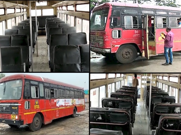 Inter-district ST bus service in Maharashtra started, passengers avoid ST fear of coronavirus राज्यात एसटीची आंतरजिल्हा वाहतूक सुरु, अनेक ठिकाणी लालपरी प्रवाशांविना धावली!