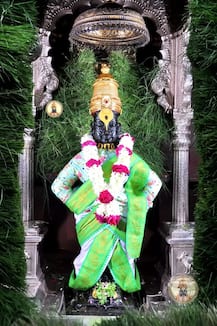 गणपती बाप्पा मोरया...! विठ्ठल मंदिरात अवतरले अष्टविनायक, दुर्वांची आकर्षक आरास