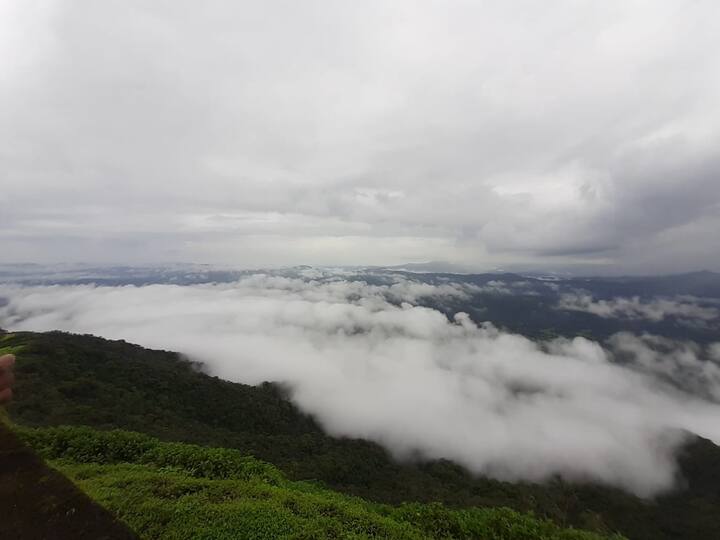 सध्या जिल्ह्यात ऊन पावसाचा लपंडाव सुरू असून हिरवाई नटलेल्या आंबोली घाटात व महादेव गड परिसरात ढगांची चादर पहायला मिळत आहे. 