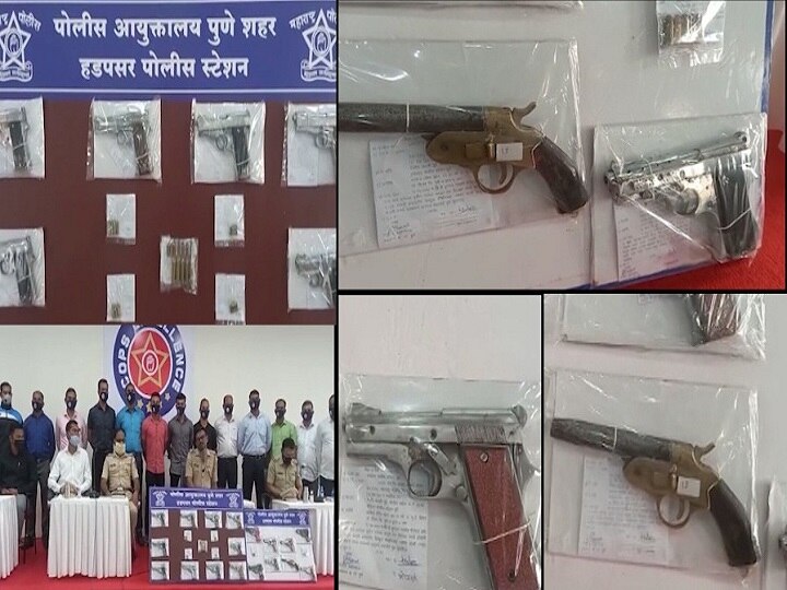 18 pistols and 27 cartridges seized in Hadapsar, Pune पुण्यातील हडपसरमध्ये 18 पिस्तुलं आणि 27 जिवंत काडतुसे जप्त!