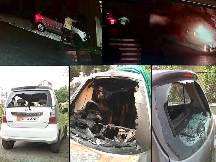 नागपुरात गुंडांचा धुडगूस; दोन डझन गाड्यांची तोडफोड, एक कार जाळली! Goons creates ruckus at Nagpur, two dozens of cars vandalized and set ablaze नागपुरात गुंडांचा धुडगूस; दोन डझन गाड्यांची तोडफोड, एक कार जाळली!