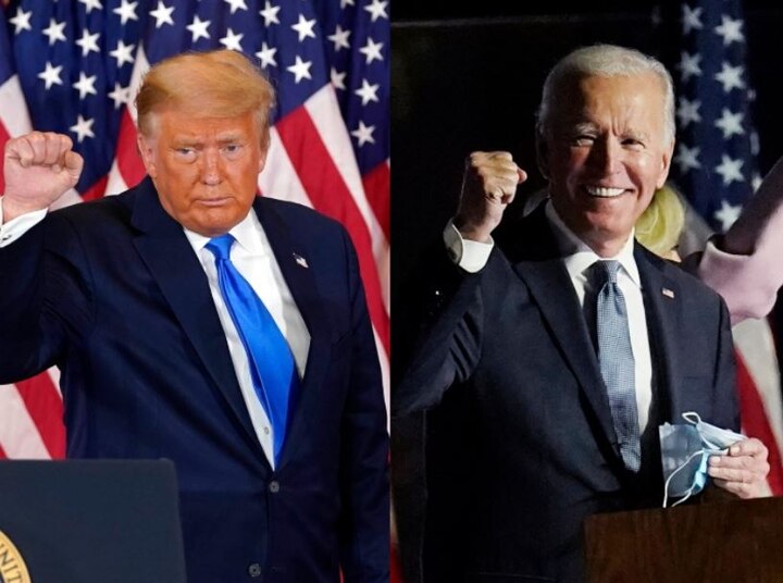 US Elections 2020 Result latest update, Joe Biden lead against president trump   US Elections Result: उर्वरित पाचपैकी चार राज्यांमध्ये बायडन आघाडीवर, ट्रम्प यांचा रस्ता कठिण
