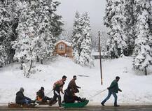 In Pics : थंडीच्या  मोसमातील पहिली बर्फवृष्टी;  जम्मू-काश्मीरमध्ये बर्फाची  मखमली चादर