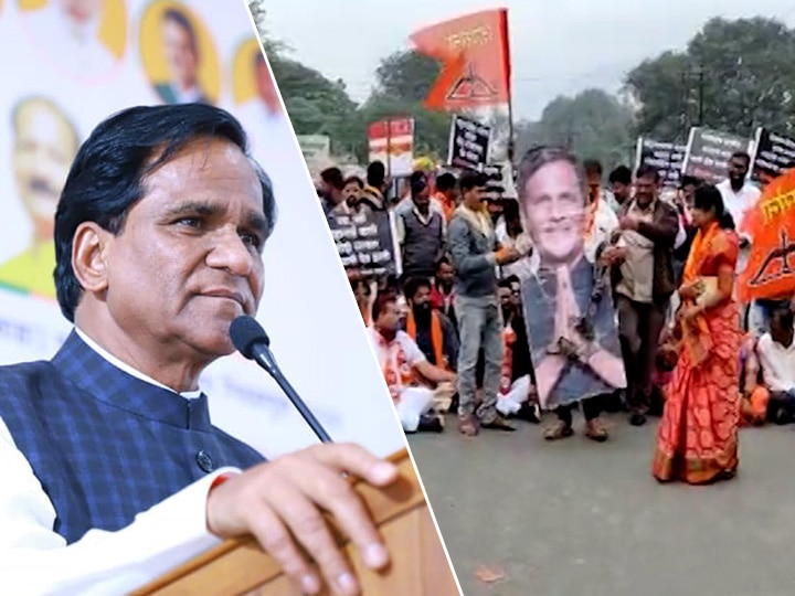 Raosaheb Danve comments on farmers protests: agitation against union minister मंत्री रावसाहेब दानवे यांच्या वक्तव्यावरुन महाराष्ट्रात वातावरण तापलं, राज्यात अनेक ठिकाणी आंदोलने
