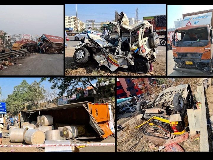 Pune Accident - Five accidents on Pune-Bangalore highway from early morning till 11 am, two killed Pune Accident | पुणे-बंगळुरु हायवेवर पहाटेपासून सकाळी अकरापर्यंत पाच अपघात, दोघांचा मृत्यू