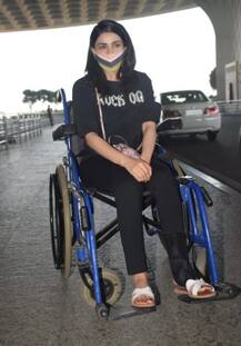 In Pics | बॉलिवूड अभिनेत्रीला व्हीलचेअरवर पाहून चाहते चिंतातूर