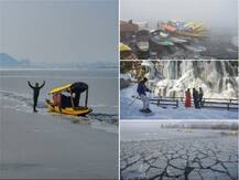 PHOTO | कडाक्याच्या थंडीमुळं काश्मीर गोठलं; 30 वर्षांतील निच्चांकी तापमानाची नोंद