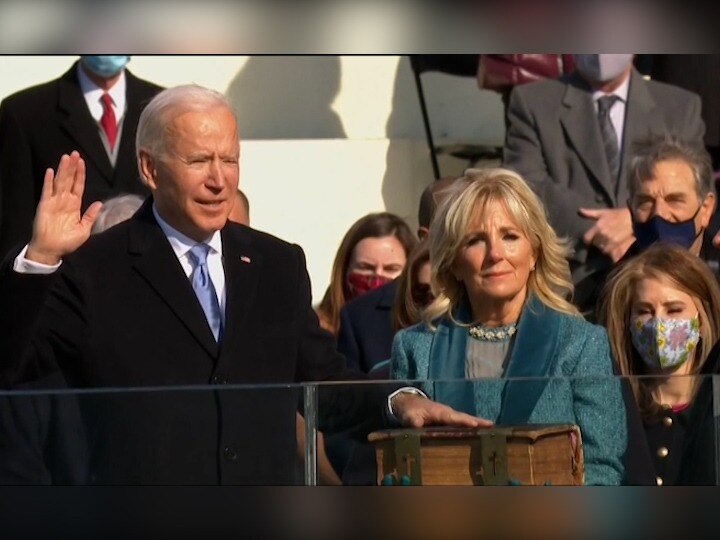 US Inauguration Day 2021 46th President Joe Biden Kamala Harris Swearing US President Joe Biden : मिस्टर प्रेसिडेंट ज्यो बायडन...! 46 वे राष्ट्रपती म्हणून विराजमान, पहिल्या भाषणात बायडन म्हणाले...