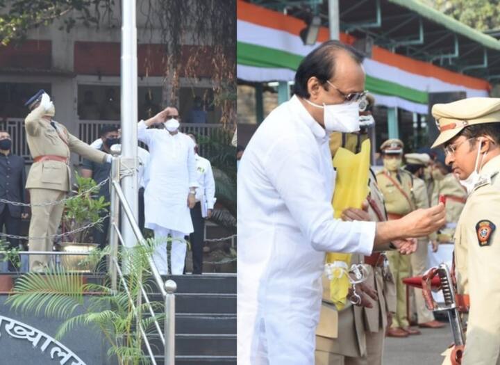 72 व्या प्रजासत्ताक दिनानिमित्त उपमुख्यमंत्री तथा पुणे जिल्ह्याचे पालकमंत्री मा. अजितदादा पवार यांच्या हस्ते पुण्यात पोलीस संचलन मैदानात शासकीय ध्वजारोहण झाले. यावेळी उपमुख्यमंत्री अजितदादा पवार यांनी राष्ट्रध्वजास मानवंदना दिली.