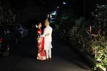 FIRST PICS | विवाहसोहळ्यानंतर पहिल्यांदाच पतीसोबत माध्यमांसमोर आली दिया मिर्झा