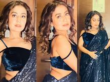 In Pics : ब्लू साडीतील Neha Kakkarचा ग्लॅमरस अवतार, चाहते घायाळ