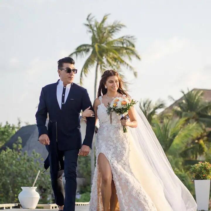 निर्माते करिम मोरानी यांची मुलगी शाजा मोरानी ही पाश्चिमात्य वेशभूषेत कमाल दिसत होती. (छाया सौजन्य- @Padminikolhapure/Instagram)