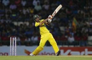Australia's Glenn Maxwell plays a shot against Sri Lanka during their first twenty20 cricket match in Pallekele, Sri Lanka, Tuesday, Sept. 6, 2016. (AP Photo/Eranga Jayawardena)