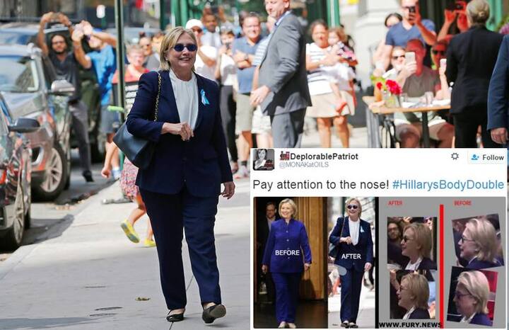  ਹਿਲੇਰੀ ਦੀ ਬਿਮਾਰੀ 'ਤੇ ਸਵਾਲ, ਹਮਸ਼ਕਲ ਨੇ ਮਚਾਇਆ ਬਵਾਲ