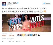 ਨਿਊਡ ਹੋ ਕੇ ਹਿਲੇਰੀ ਕਲਿੰਟਨ ਦੇ ਹੱਕ \'ਚ ਵੋਟ ਪਾਵੇਗੀ ਇਹ ਹਾਲੀਵੁੱਡ ਗਾਇਕਾ