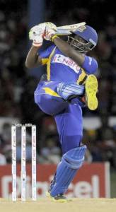 PORT OF SPAIN, TRINIDAD - JULY 26: STEVEN TAYLOR of Barbados Tridents hits 6 during the final match between Trinidad & Tobago Red Steel and Barbados Tridents as part of week 5 of the Caribbean Premier League 2015 at Queens Park Oval on July 26, 2015 in Port of Spain, Trinrdad & Tobago. (Photo by Randy Brooks/CPL)