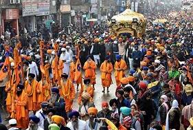 ਪਟਨਾ ਸਾਹਿਬ ਵਿੱਚ ਕਢੇ ਗਏ ਨਗਰ ਕੀਰਤਨ ਦਾ ਦ੍ਰਿਸ਼।