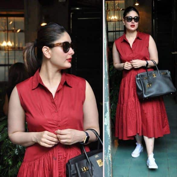 ਤੈਮੂਰ ਦੇ ਜਨਮ ਤੋਂ ਬਾਅਦ ਕਰੀਨਾ ਕਪੂਰ ਖਾਨ ਪਹਿਲੀ ਵਾਰ ਆਪਣੇ ਦੋਸਤਾਂ ਨਾਲ ਲੰਚ ਕਰਦੀ ਸਪੌਟ ਕੀਤੀ ਗਈ। ਲਾਲ ਡਰੈਸ ਵਿੱਚ ਉਹ ਬੇਹਦ ਸੋਹਣੀ ਲੱਗ ਰਹੀ ਸੀ। ਹਜੇ ਮੰਮੀ ਬਣੇ ਦੋ ਹਫਤੇ ਵੀ ਨਹੀਂ ਹੋਏ ਹਨ ਕਿ ਕਰੀਨਾ ਫਿਰ ਤੋਂ ਪਹਿਲਾਂ ਵਾਂਗ ਹੀ ਨਜ਼ਰ ਆ ਰਹੀ ਹੈ, ਵੇਖੋ ਤਸਵੀਰਾਂ।