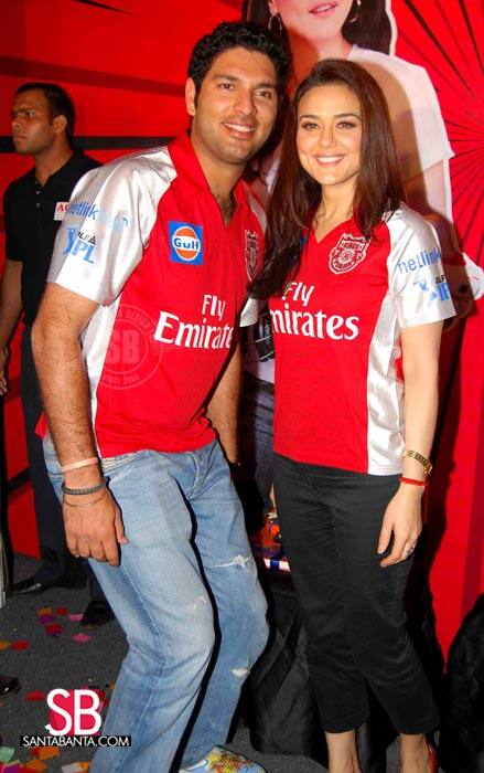 Preity zinta ‏@realpreityzinta 23h23 hours ago Yeahhhhh !! So proud of @YUVSTRONG12 for crossing 100 runs & still going strong ???? ???? #IndiavsEngland #BoyzinBlue #Dhoni&Yuvi #live #Lovingit 