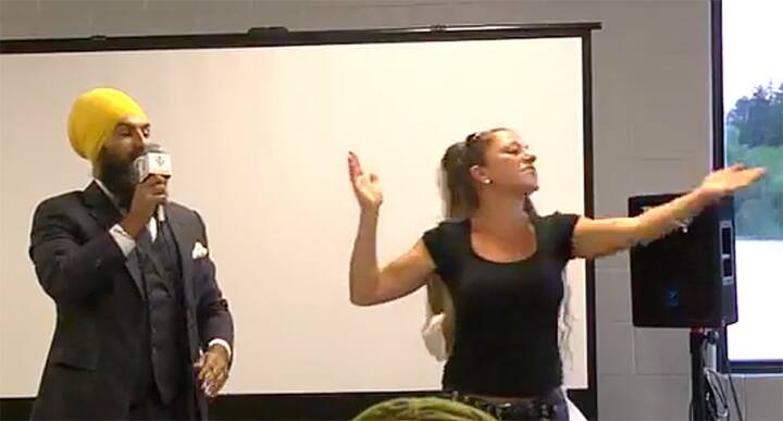 ਜਗਮੀਤ ਸਿੰਘ ਨੇ ਸਪਸ਼ਟ ਰੂਪ ਵਿੱਚ ਉਸ ਨੂੰ ਜਵਾਬ ਦੇਣ ਦੀ ਜਗ੍ਹਾ ਸਮਰਥਕਾਂ ਨੂੰ ਕਿਹਾ ਕਿ ਅਸੀਂ ਪਿਆਰ ਤੇ ਹਿੰਮਤ 'ਚ ਵਿਸ਼ਵਾਸ ਰੱਖਦੇ ਹਾਂ, ਅਸੀਂ ਨਫ਼ਰਤ ਕਰਕੇ ਕਿਸੇ ਡਰ ਵਿੱਚ ਨਹੀਂ ਰਹਿਣਾ ਤੇ ਅਸੀਂ ਇਸ ਸਕਾਰਾਤਮਕ ਪ੍ਰੋਗਰਾਮ ਨੂੰ ਨਫ਼ਰਤ ਕਰਕੇ ਖ਼ਰਾਬ ਨਹੀਂ ਕਰਨਾ ਚਾਹੁੰਦੇ। ਇਸ ਤੋਂ ਬਾਅਦ ਉਕਤ ਔਰਤ ਚੁੱਪ ਕਰਕੇ ਸਮਾਗਮ ਨੂੰ ਛੱਡ ਕੇ ਬਾਹਰ ਚਲੀ ਗਈ।